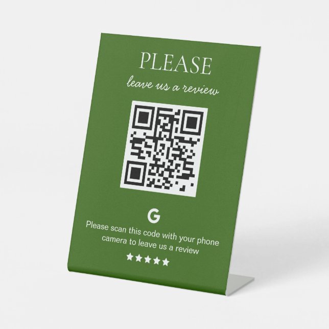 Signe De Table Code QR d'entreprise Google Review (Recto)