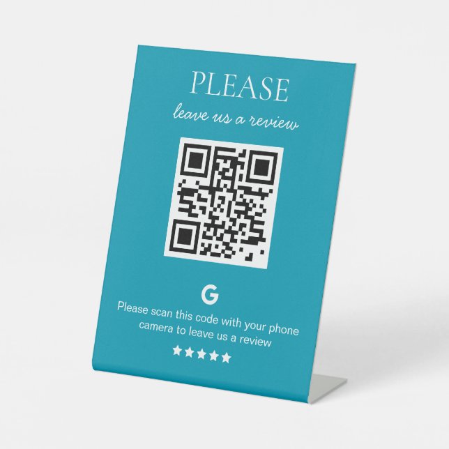 Signe De Table Code QR d'entreprise Google Review (Recto)