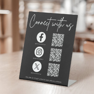 Signe De Table Code QR des médias sociaux pour se connecter à not