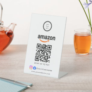 Signe De Table Code QR du logo de l'entreprise Scan To Pay