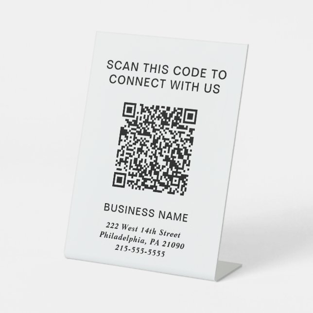 Signe De Table Code QR Entreprise Moderne (Recto)