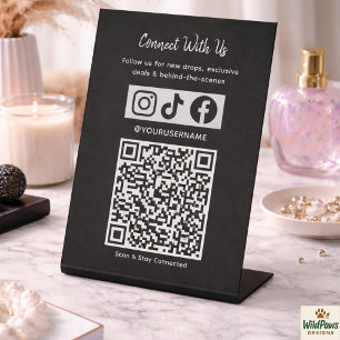 Signe De Table Code QR holographique tendance   Connectez-vous av