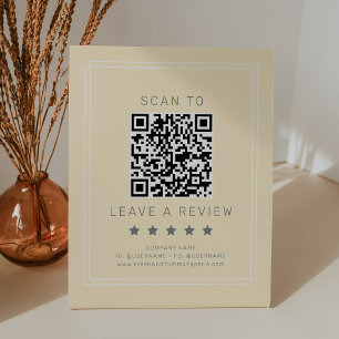 Signe De Table Code QR jaune beurre Avery Simple Laissez un avis
