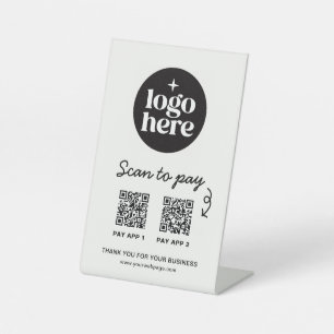 Signe De Table Code QR Logo de Paiement Commercial Numériser pour