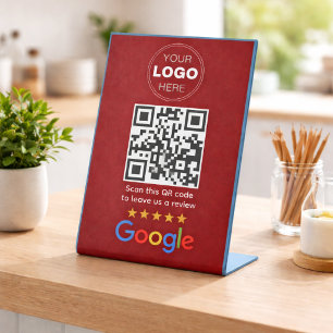 Signe De Table Code QR Logo de révision d'entreprise personnalisé