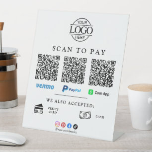 Signe De Table Code Qr Logo Entreprise Scan To Pay Table Basse