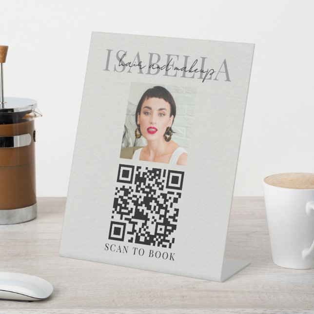 Signe De Table Code QR Maquilleuse Coiffeuse Faux Lin (In SItu)