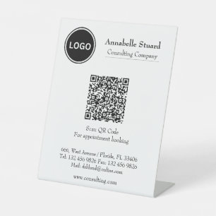Signe De Table Code QR moderne Carnet de rendez-vous Professionne
