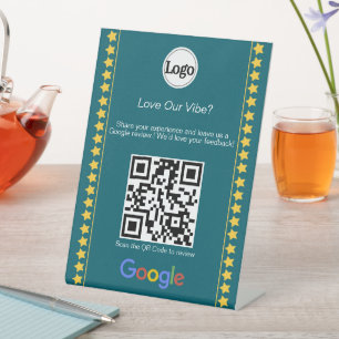 Signe De Table Code QR Moderne de Notation Google Avis Logo Sarce