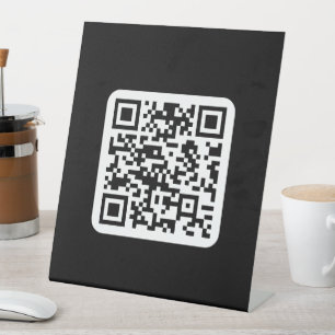 Signe De Table Code QR moderne éditable Noir Blanc ou toute cou