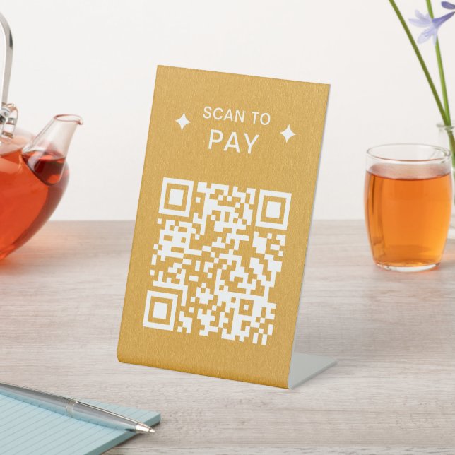 Signe De Table Code QR moderne pour les restaurants numérisation  (In SItu)