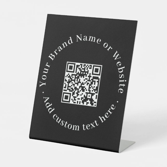 Signe De Table Code QR noir | Site d'affaires moderne et élégant (Recto)