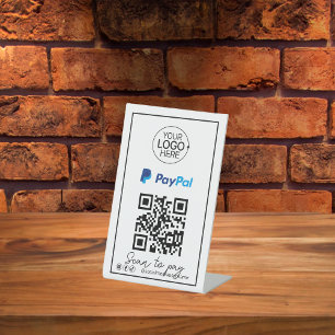 Signe De Table Code QR PayPal - Logo de paiement Script de logos