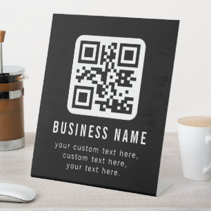 Signe De Table Code QR personnalisable & Conception de texte modi