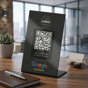 Signe De Table Code QR personnalisé de révision de l'entreprise n