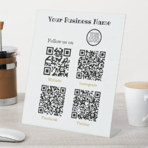 Signe De Table Code QR personnalisé du réseau d'affaires