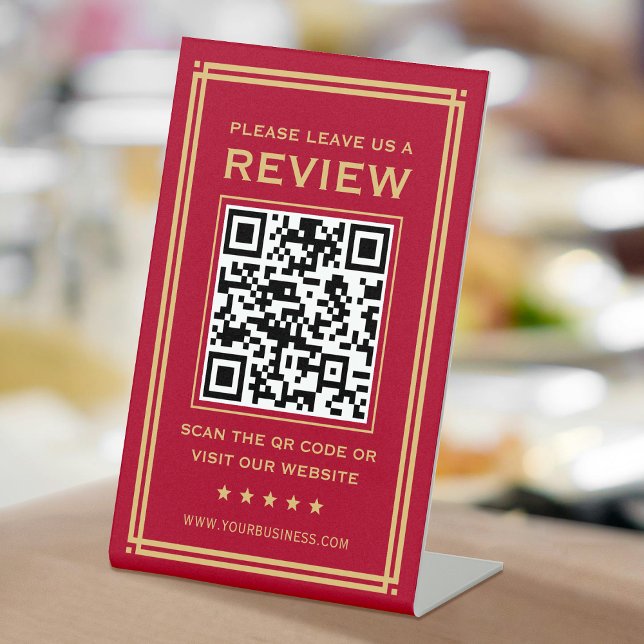 Signe De Table Code QR personnalisé Laisser un commentaire Classi (Créateur téléchargé)