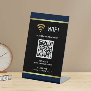 Signe De Table Code QR personnalisé moderne pour mot de passe de