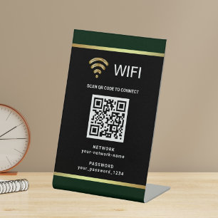 Signe De Table Code QR personnalisé moderne pour mot de passe de
