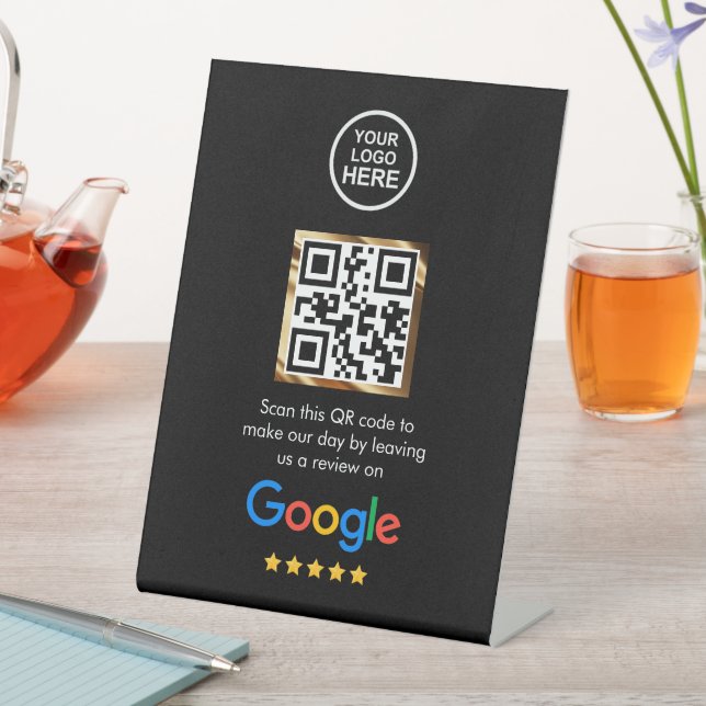 Signe De Table Code QR personnalisé pour avis Google sur présento (In SItu)