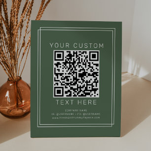 Signe De Table Code QR personnalisé pour entreprise AVERY Rustiqu