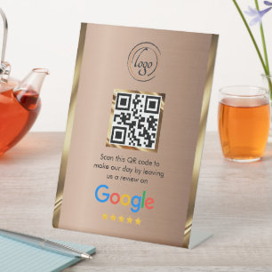 Signe De Table Code QR personnalisé pour les avis Google sur l'en