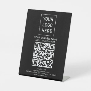 Signe De Table Code QR personnalisé professionnel Logo Texte Entr