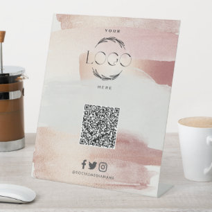 Signe De Table Code QR personnalisé Scan pour suivre l'entreprise