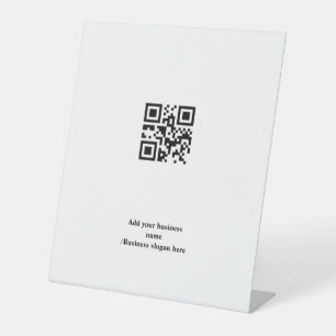 Signe De Table Code QR personnalisé simple ajoutez votre logo Cla