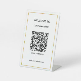 Signe De Table Code QR personnalisé Texte de code QR moderne Whit