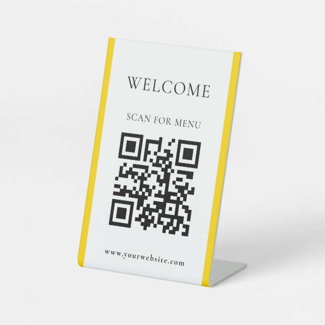 Signe De Table Code QR personnalisé Texte moderne Entreprise Piét (Recto)
