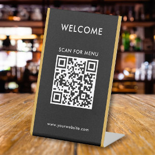Signe De Table Code QR personnalisé Texte moderne Entreprise Piét