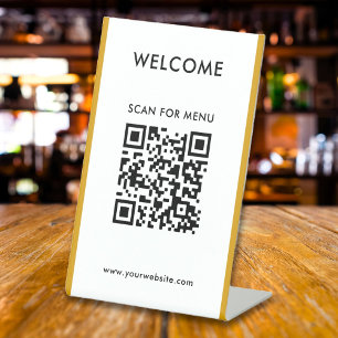 Signe De Table Code QR personnalisé Texte moderne Entreprise Piét