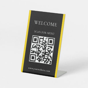 Signe De Table Code QR personnalisé Texte moderne Entreprise Piét