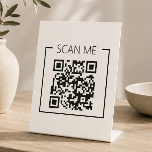 Signe De Table Code QR pour petites entreprises Scannez-moi Ensei