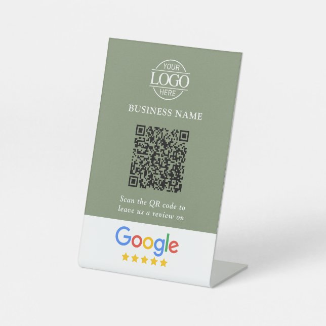 Signe De Table Code QR simple personnalisé pour les avis Google a (Recto)