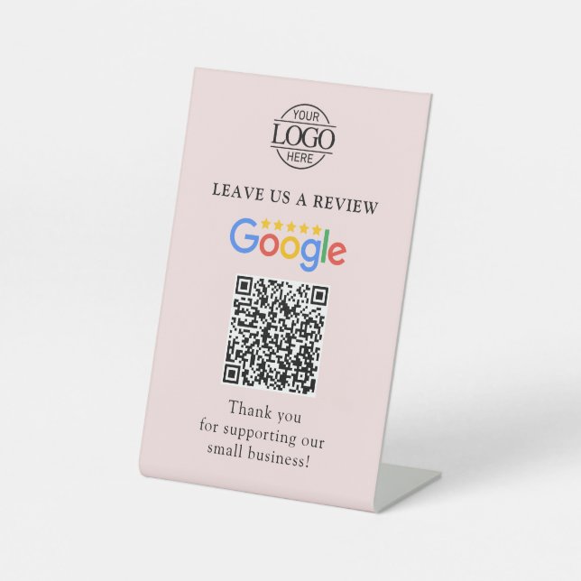 Signe De Table Code QR simple personnalisé pour les avis Google a (Recto)
