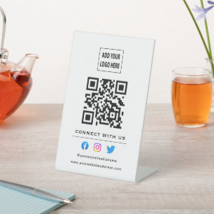Signe De Table Code QR Suivre l'analyse pour se connecter avec no