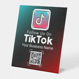 Signe De Table Code QR TikTok dégradé Nom de l'entreprise Suivez-
