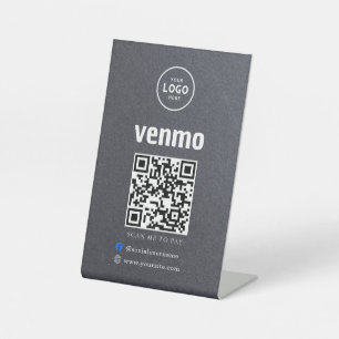 Signe De Table Code QR Venmo de paiement Scannez pour payer le