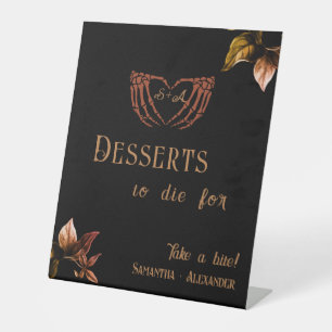 Signe De Table Coeur gothique Whimsigoth Mariage en cuivre Desser