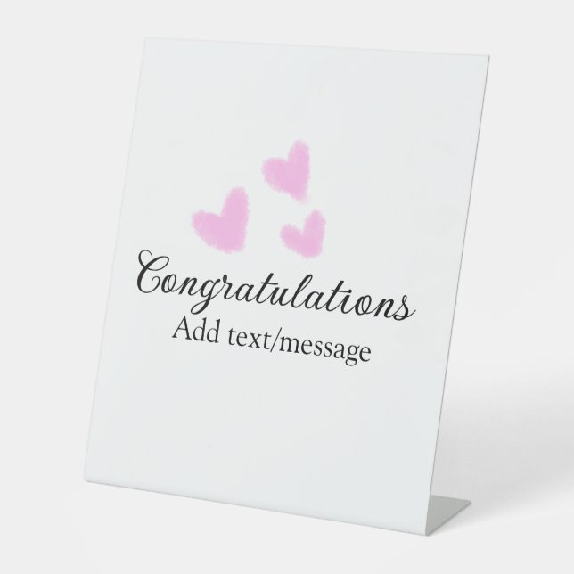 Signe De Table Coeur rose félicitations graduation aquarelle a (Recto)