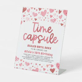 Signe De Table Coeurs roses Valentine 1er Anniversaire heure Caps