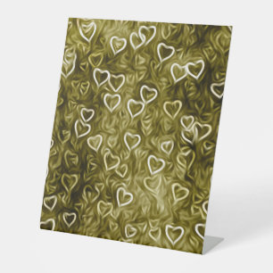 Signe De Table Coeurs tombants - Jaune