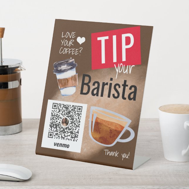 Signe De Table Coffee Truck Coffee Barista (In SItu)