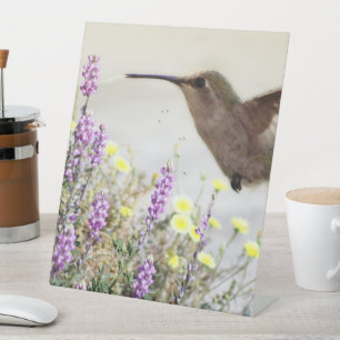 Signe De Table Colibri et Art numérique Fleur sauvage