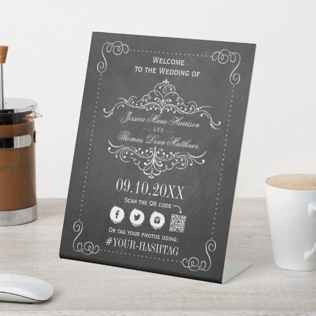 Signe De Table Collection de Mariages Ornate Chalkboard (In SItu)