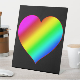 Signe De Table Colorful Heart Rainbow Love Bright Color