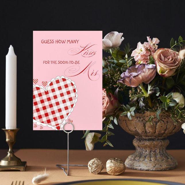 Signe De Table Combien de baisers Fête des mariées Saint Valentin (Créateur téléchargé)