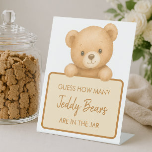 Signe De Table Combien d'ours en peluche Mignons Ours Brun Jeu de